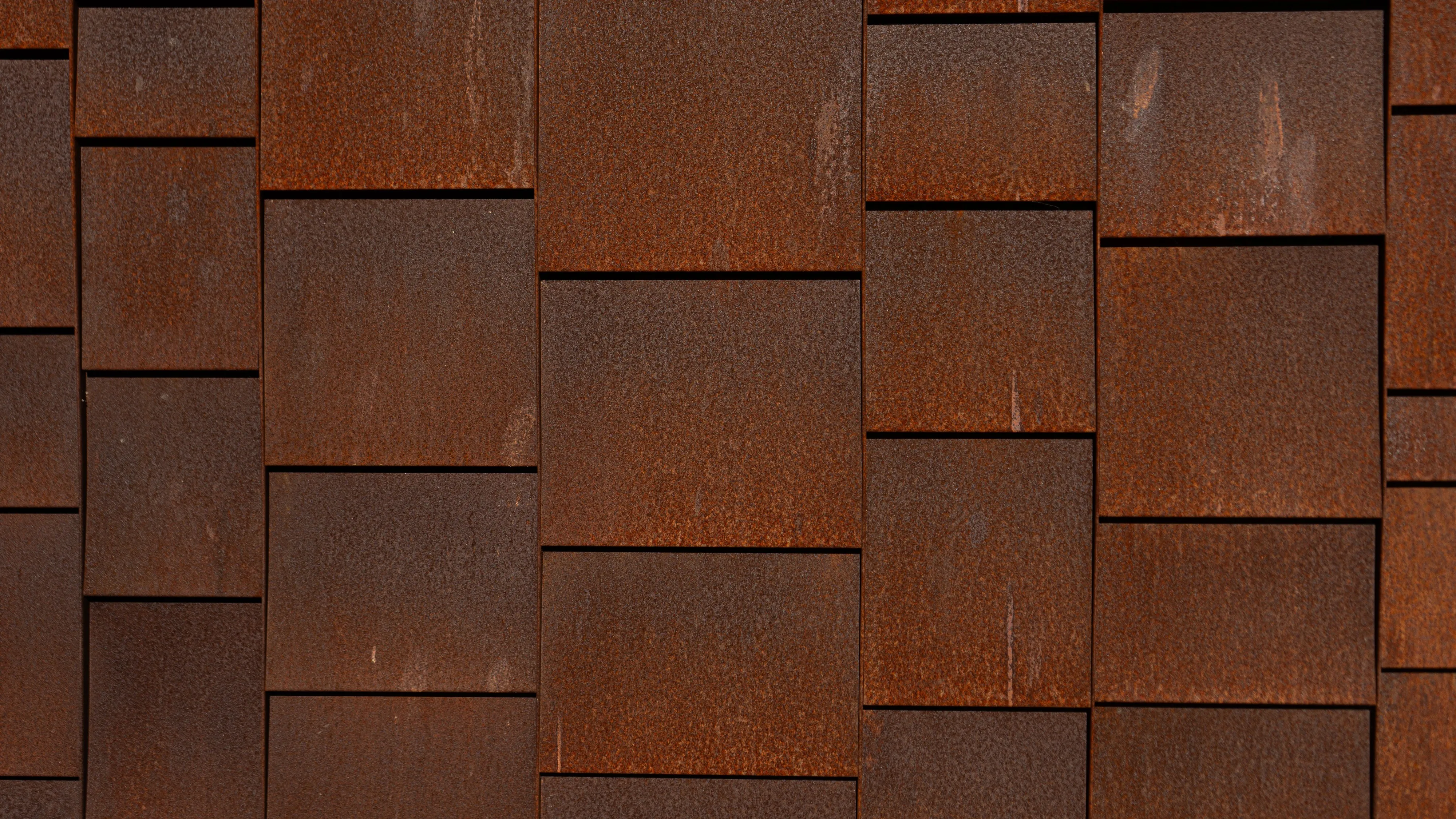 Close-up of a weathered steel façade